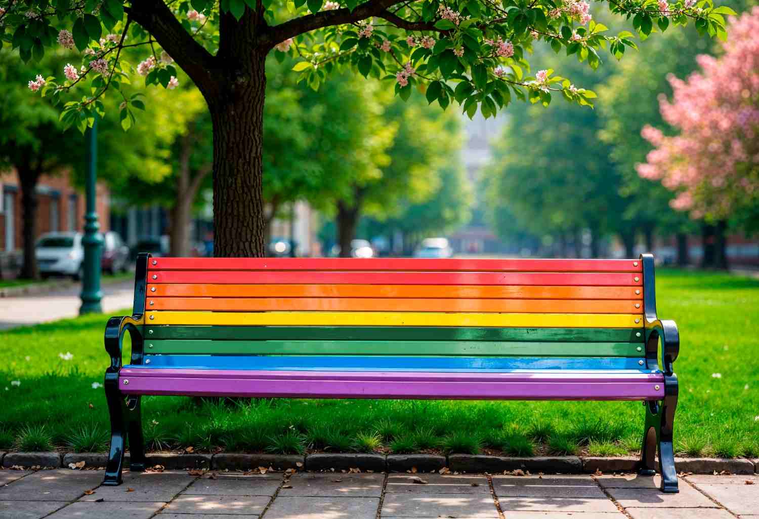 Angriff auf Regenbogenbank im Tiergarten: wieder Vandalismus.