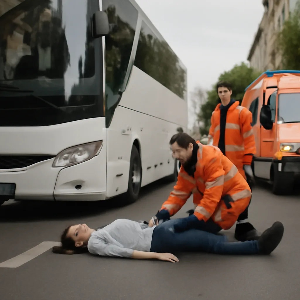 Frau lebensgefährlich verletzt von Reisebus in Mitte erfasst