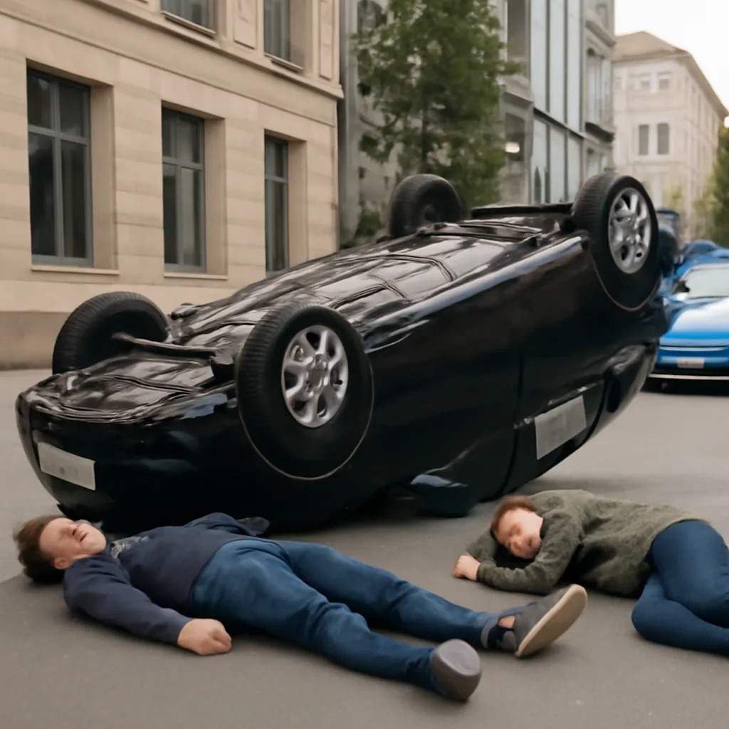 Auto überschlägt sich in Berlin-Mitte: Zwei Verletzte