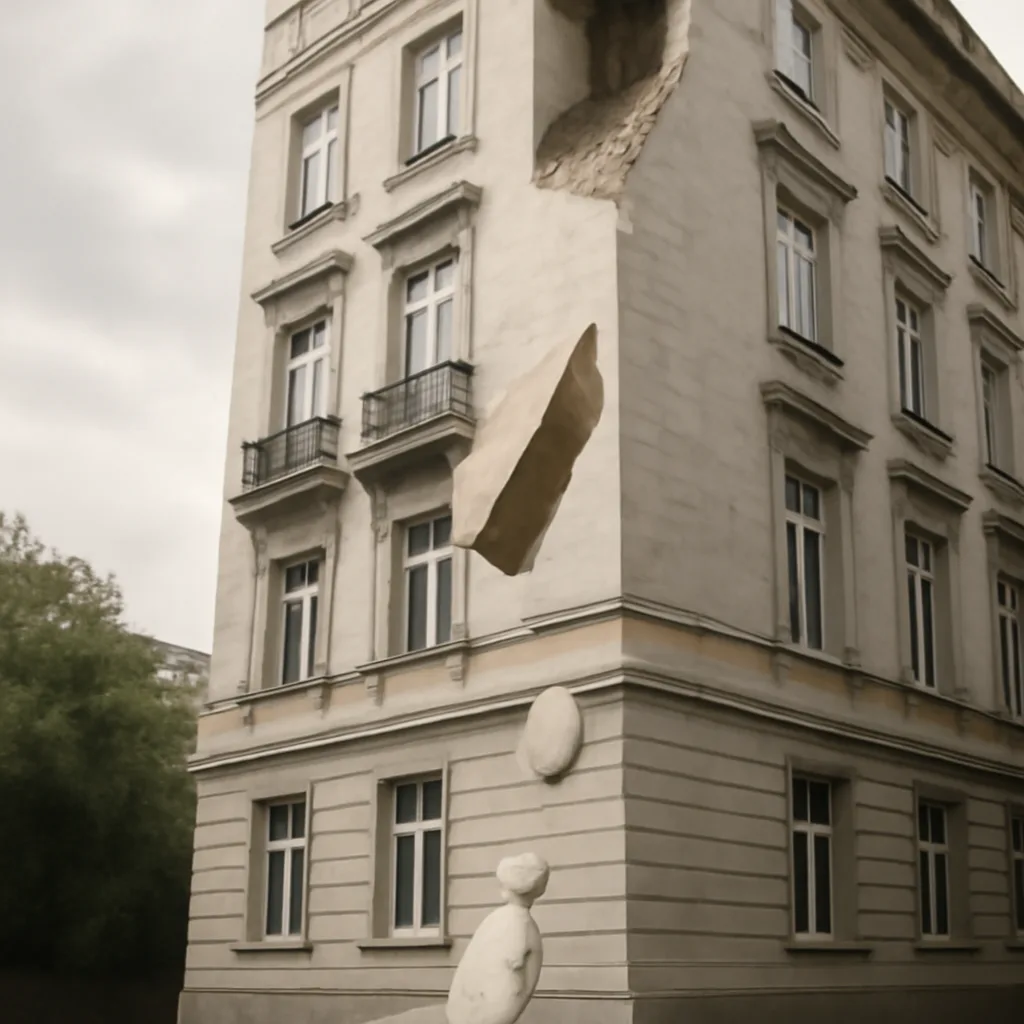 Fassadenstücke stürzen in Berlin-Steglitz von 30 Metern herab
