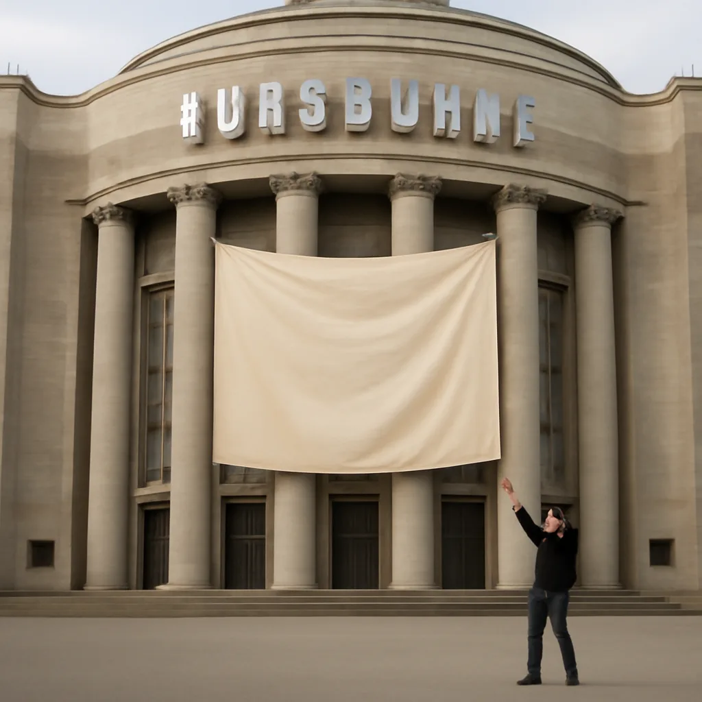Protest-Banner an der Volksbühne: Klarer Appell