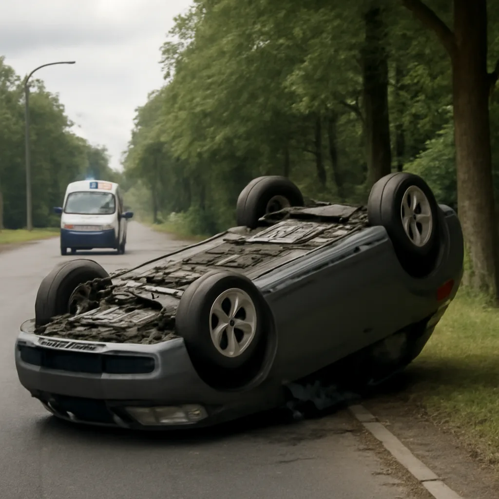 Auto überschlägt sich in Treptow-Köpenick und verletzt Fahrerin schwer