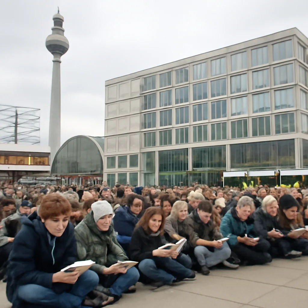 Lese-Flashmob am Alexanderplatz: Für eine neue Zentralbibliothek