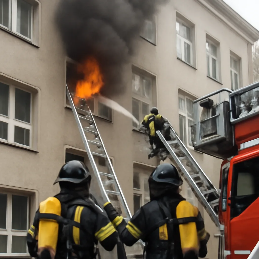 Feuerwehr kämpft gegen Brand in Kreuzberger Pflegeeinrichtung