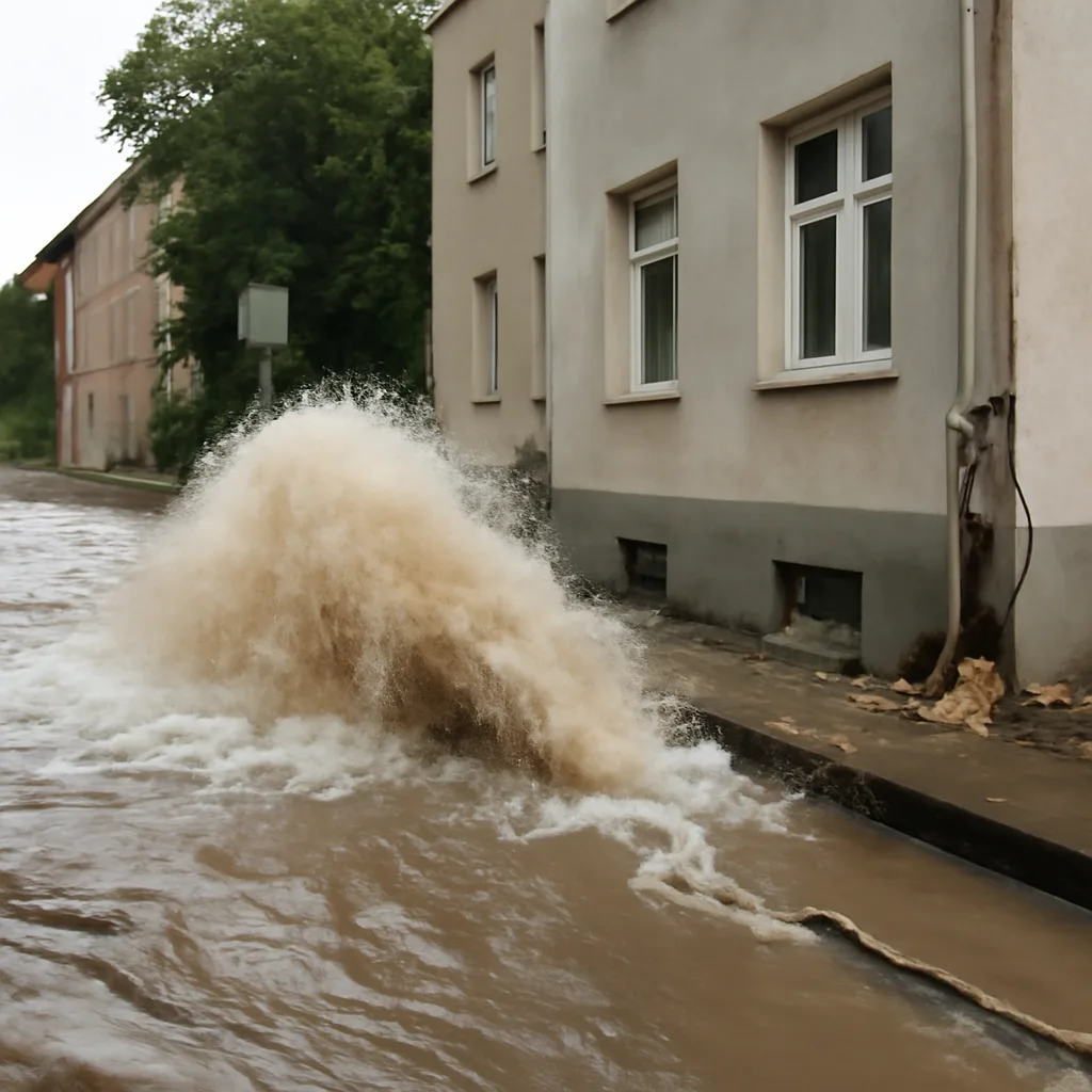 Massiver Wasserrohrbruch in Siemensstadt verursacht Gebäudeschäden