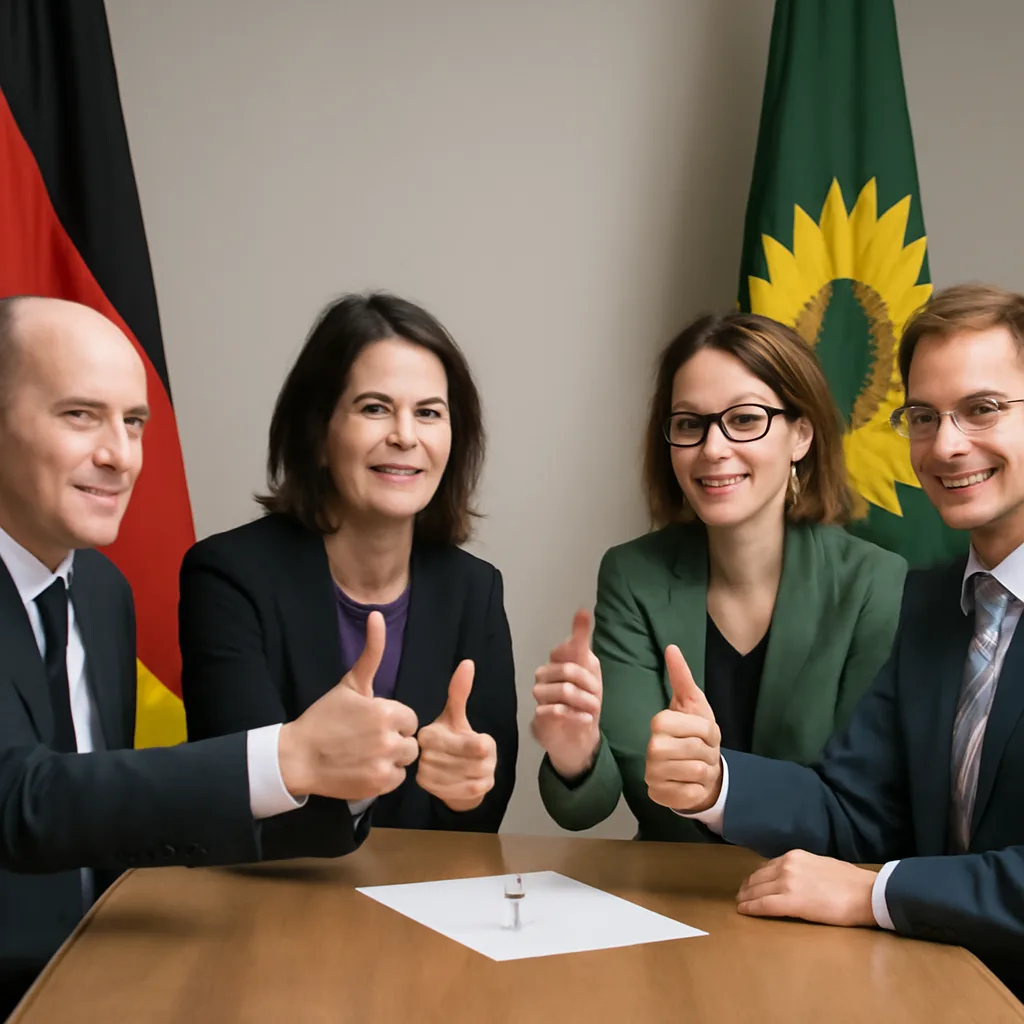 Koalitionsgespräche: Grüne stimmen ebenfalls zu