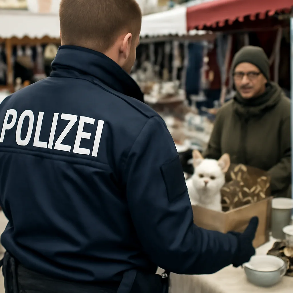 Polizei sichert Katzenbabys auf Berliner Flohmarkt