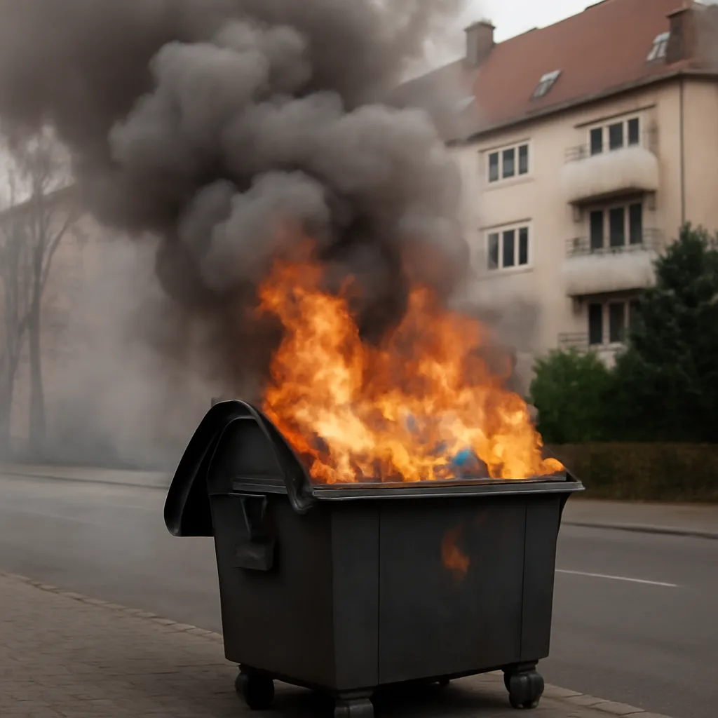 Müllbrand in Steglitz sorgt für starke Rauchentwicklung