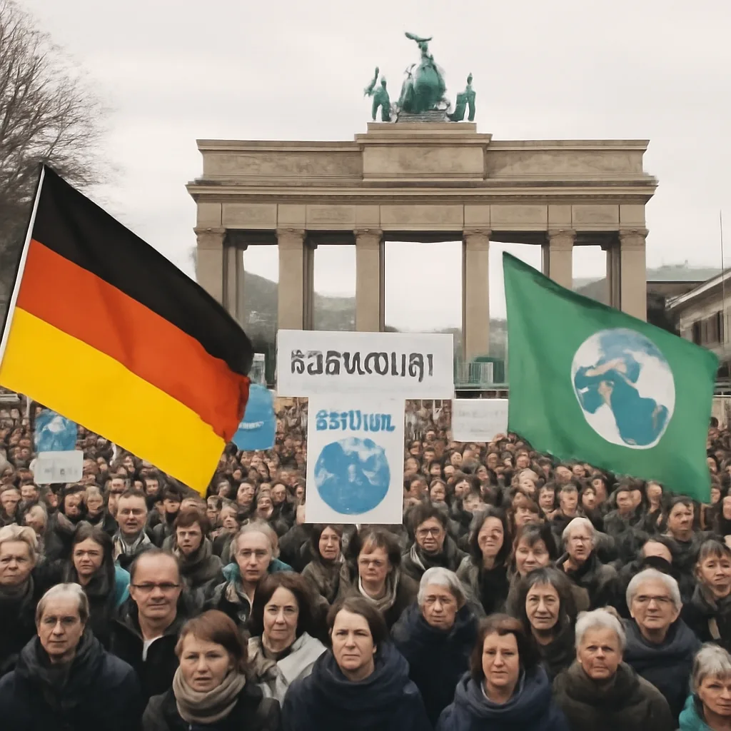 Große Demonstration für Demokratie und Klimaschutz in Berlin