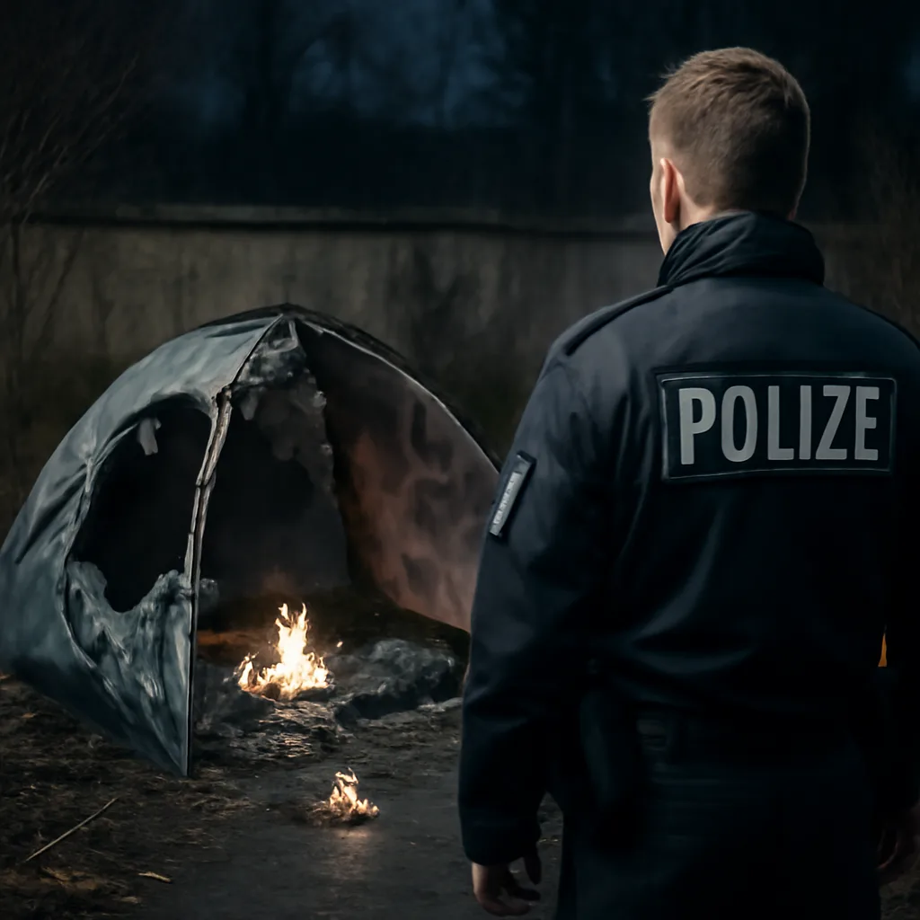 Polizei sucht Verdächtigen nach Brandanschlag auf Obdachlosen-Zelt
