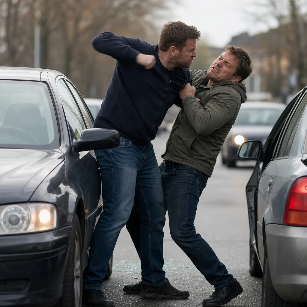 Automobil-Streit eskaliert in gewaltsame Auseinandersetzung