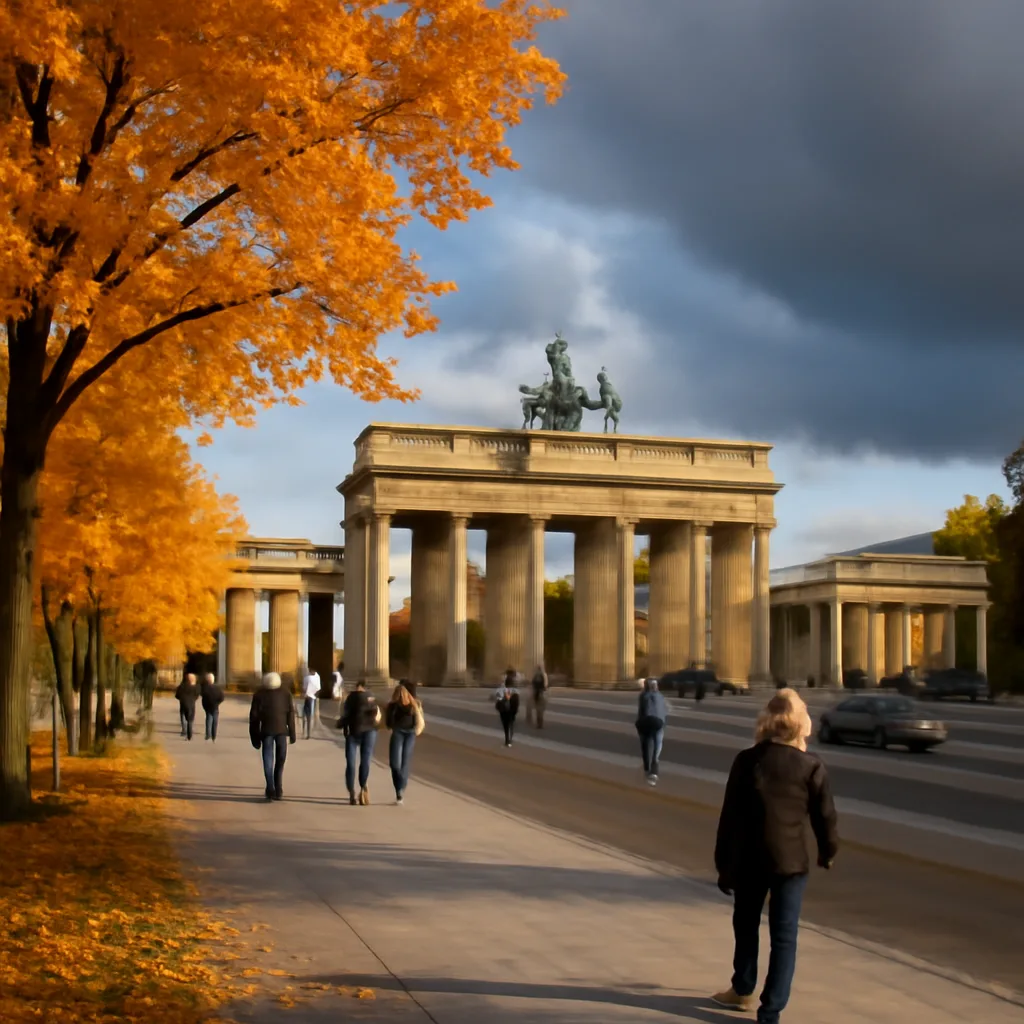 Sonniger Herbsttag in Berlin, aber Regen naht