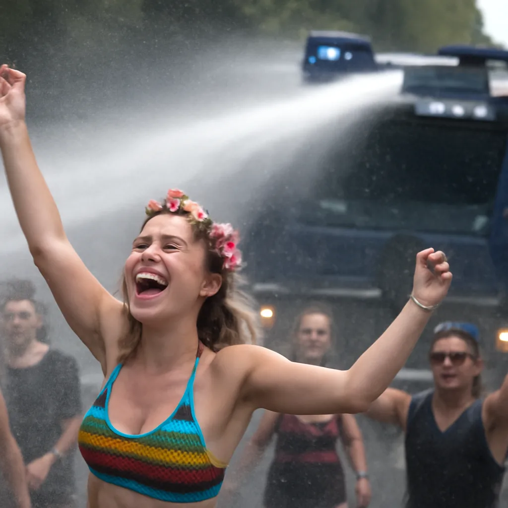 Erfrischung und Feiern bei „Rave the Planet“: Polizei fetziert mit Wasserwerfer