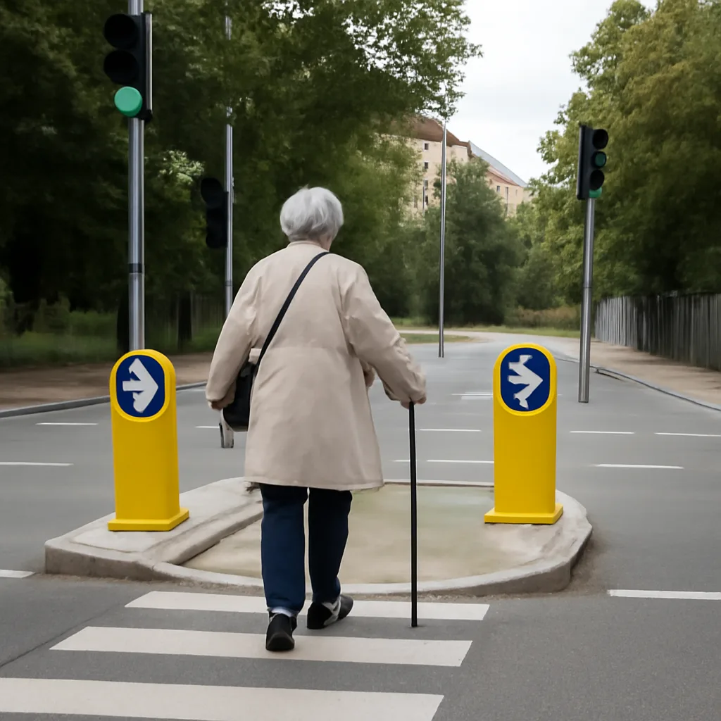 Mittelinsel im Berliner Südosten: Sicherheitsmaßnahme für Fußgänger