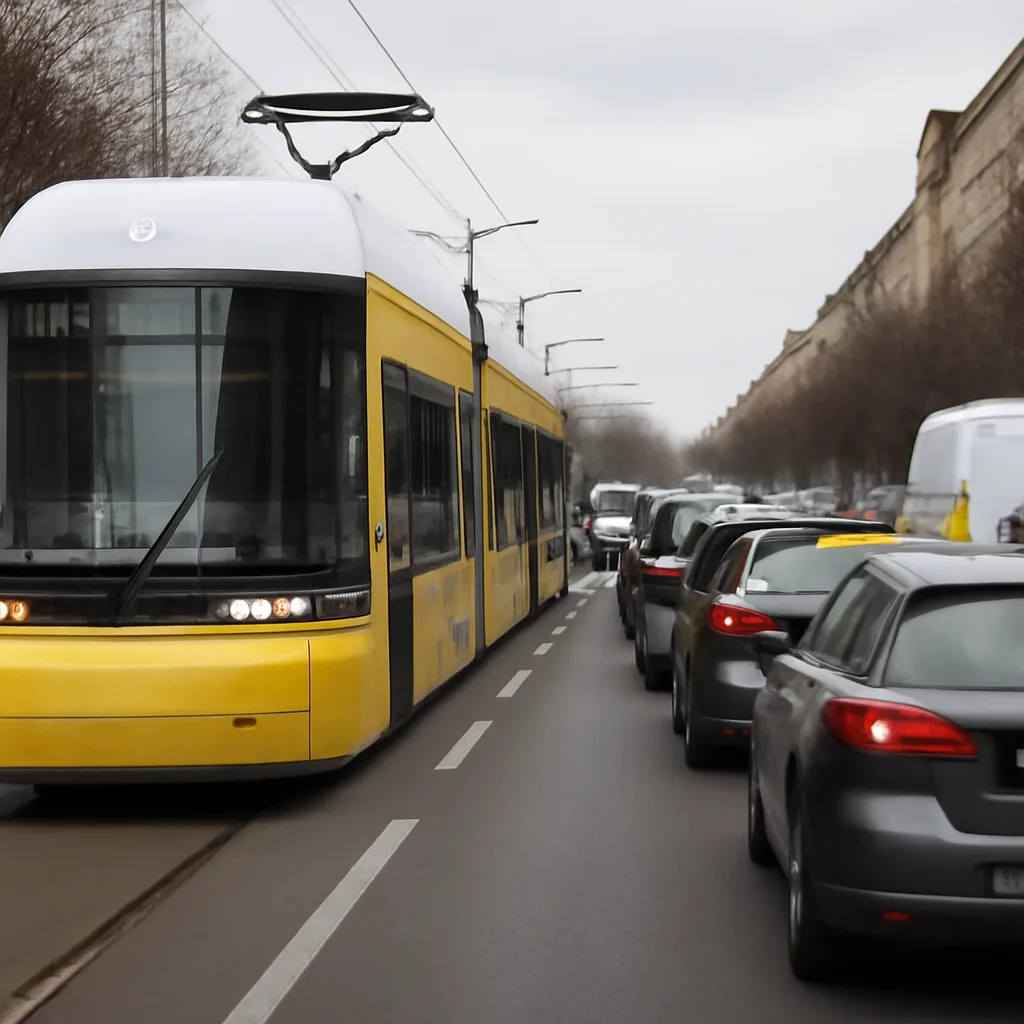 Berlins Straßenbahnen: Staus bremsen den Verkehr aus