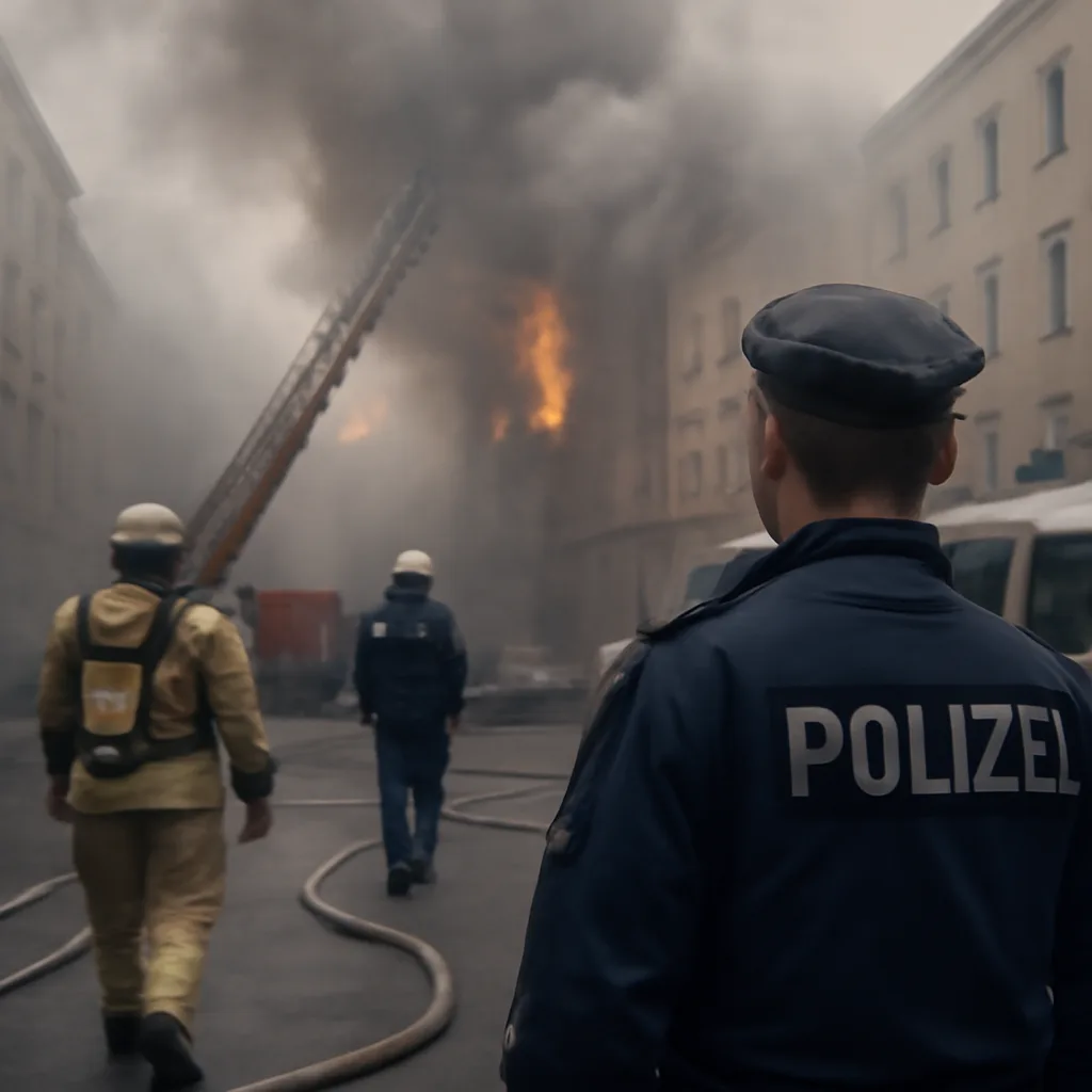 Großbrand in der Rigaer Straße: Polizei im Einsatz