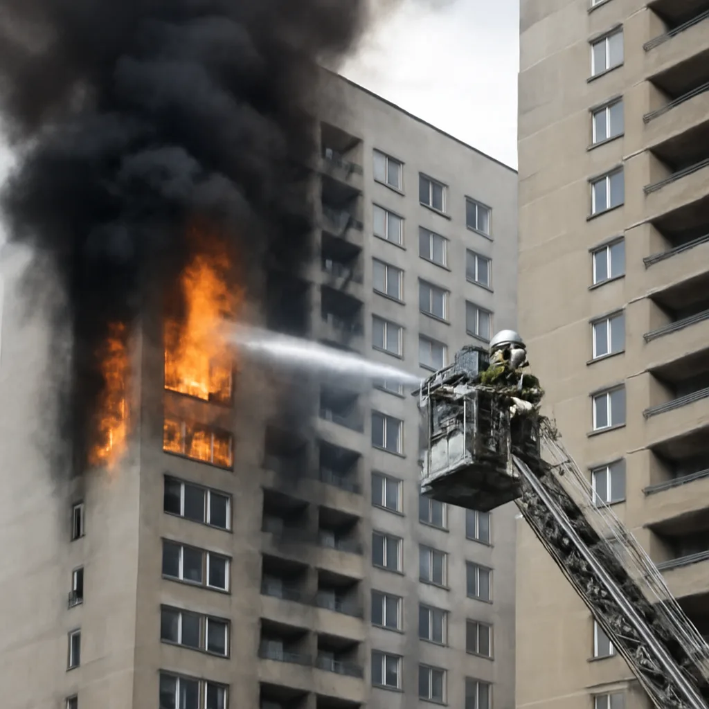 Feuer im Hochhaus Spandau: Schnellbekämpfung der Flammen
