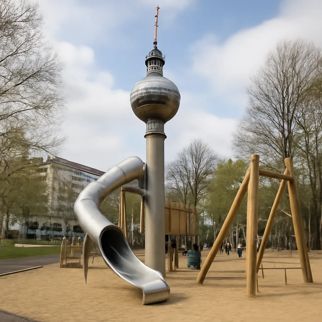 Neuer Spielplatz im Fernsehturm-Stil entsteht in Mitte