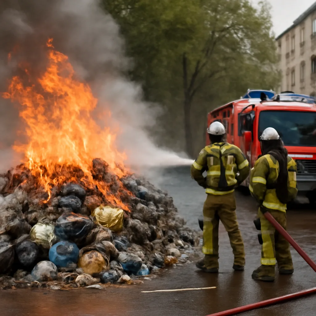 Steglitz: Müllhaufen in Flammen – Feuerwehr im Einsatz