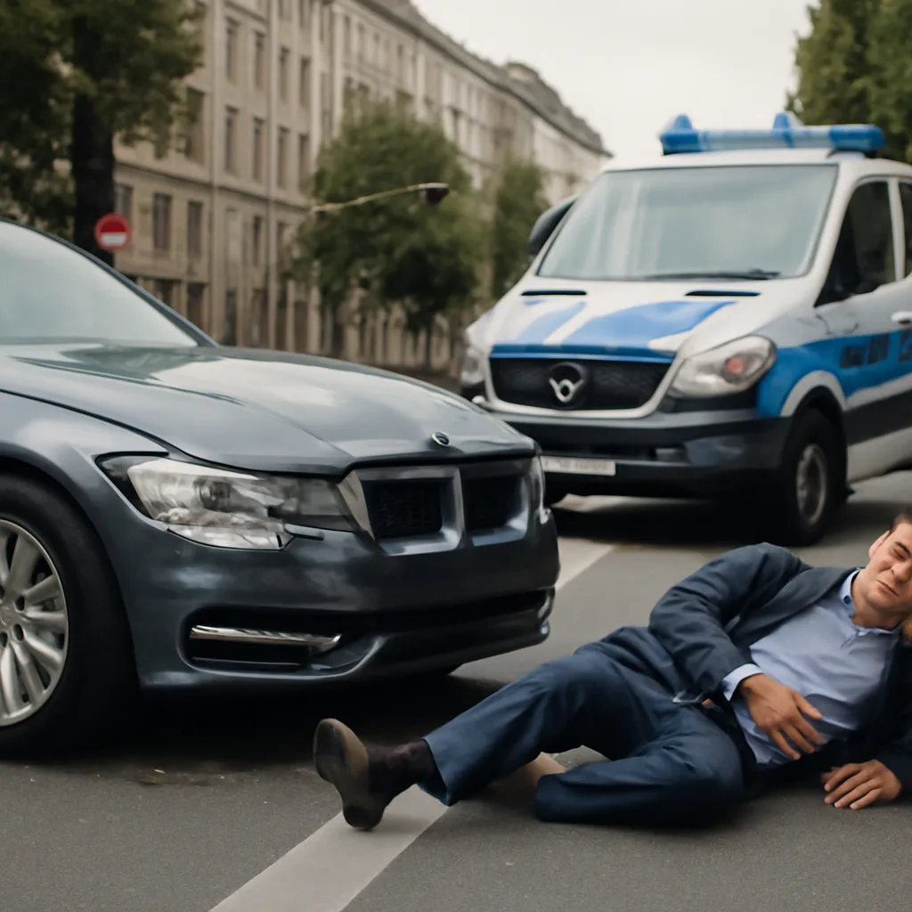 Unfall in Berlin-Mitte: Diplomat und Fußgänger verletzt