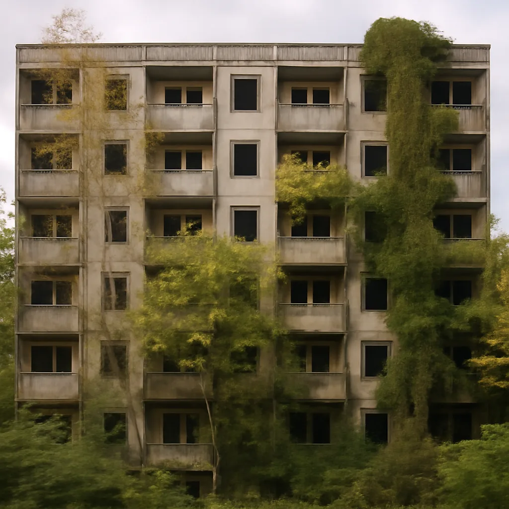 Natur erobert ehemaligen DDR-Plattenbau in Berlin zurück