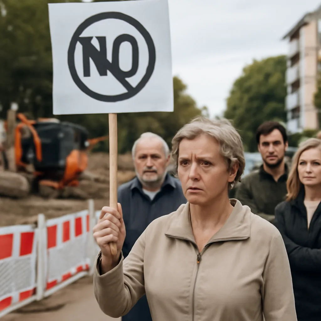 Anwohner in Lichtenrade protestieren gegen Baustelle