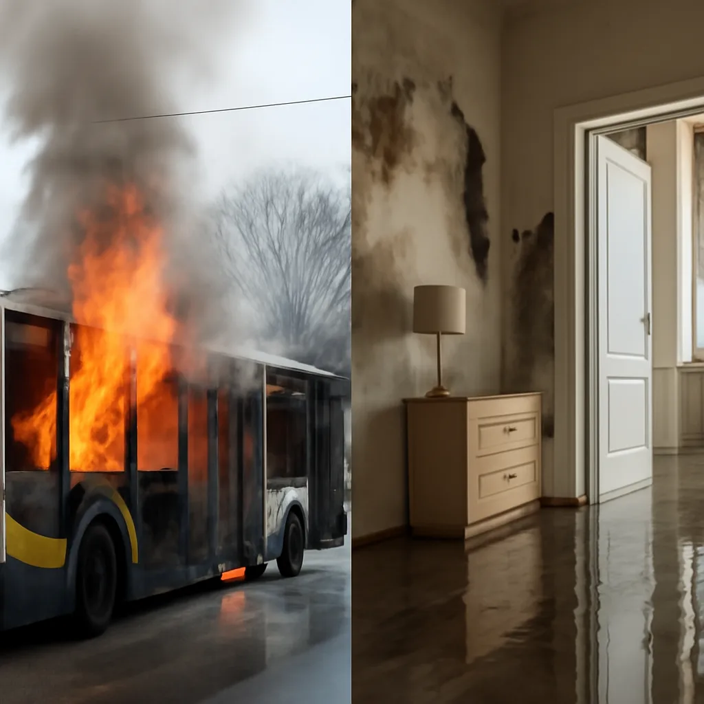 Feuer und Schäden: Zwischen Busbrand und Wasserschaden in Berlin