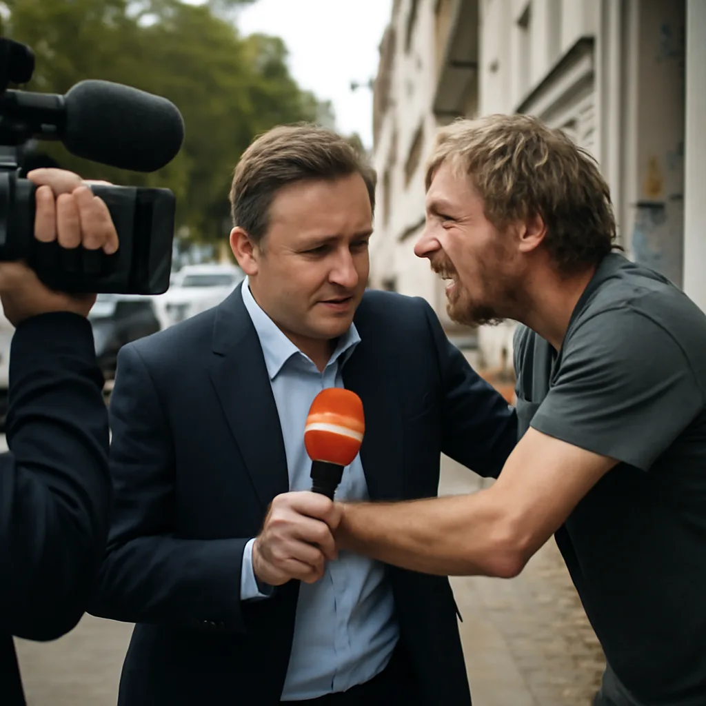 Wilder Vorfall beim ZDF-Interview in Friedrichshain