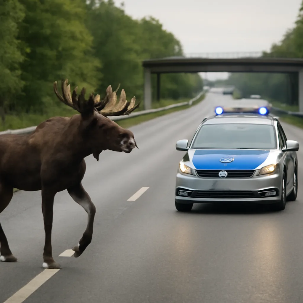 Elch erneut auf A13 gesichtet – Polizei reagiert schnell
