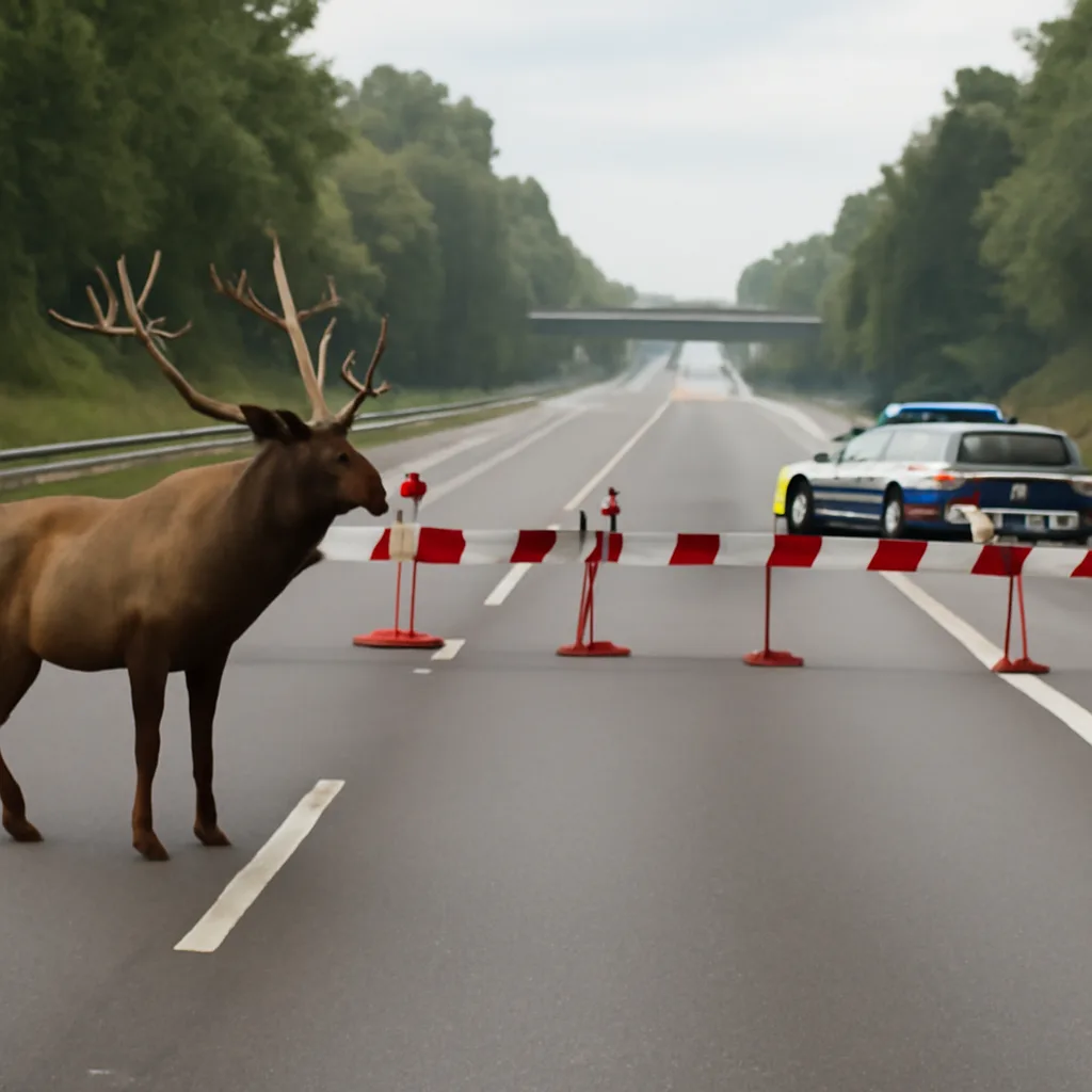 Elchhaltige Störung auf A13: Autobahn gesperrt
