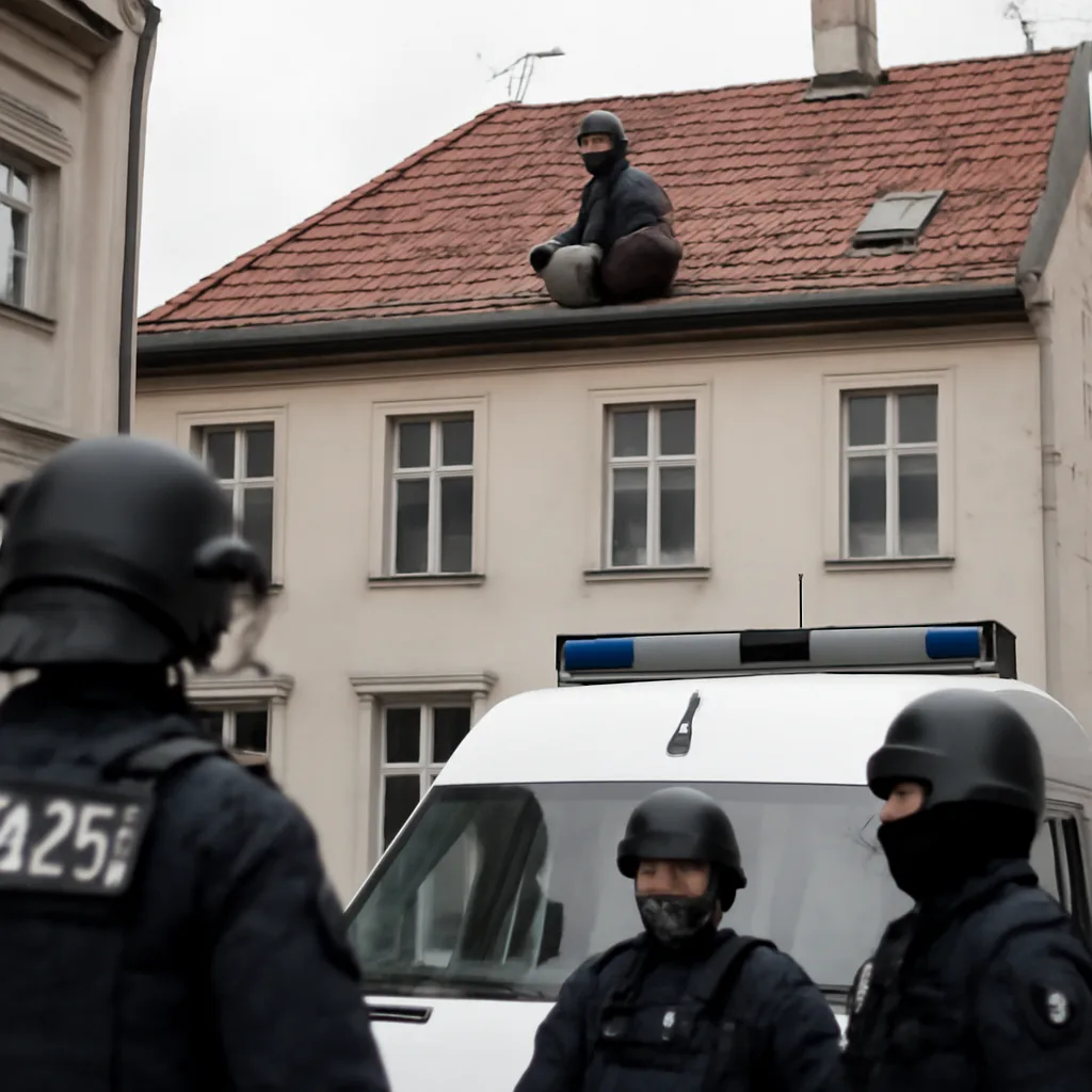 Polizeieinsatz in Berlin-Mitte: Mann verschanzt sich nach Dachaktion