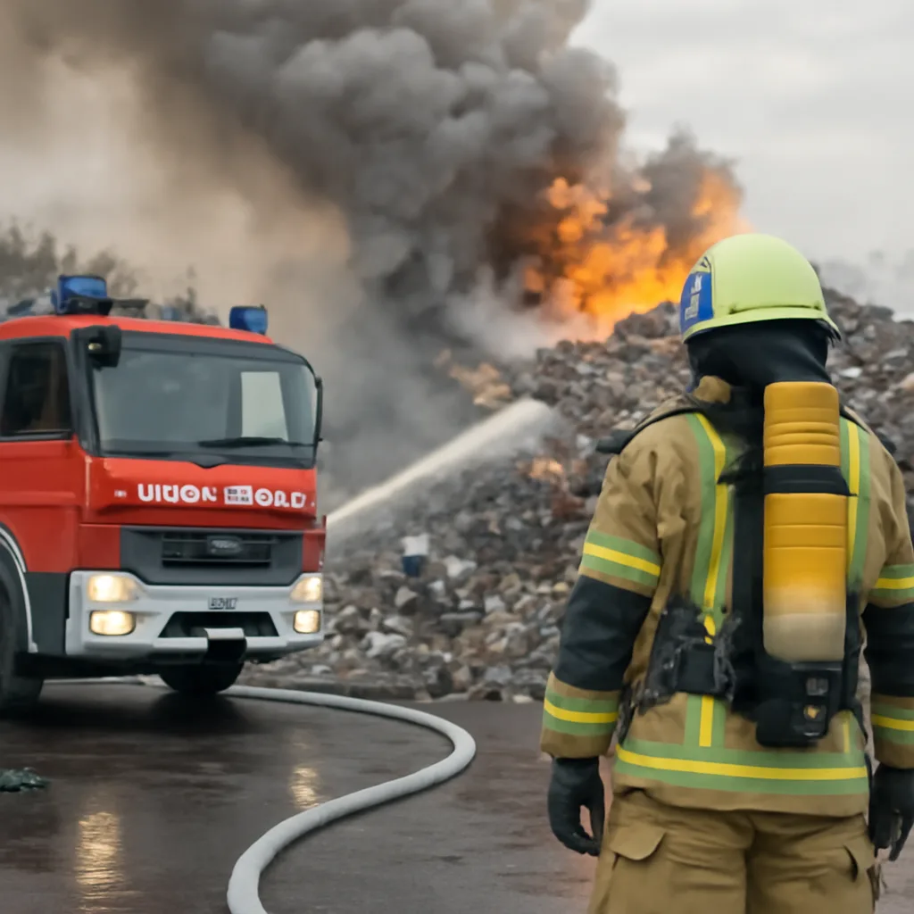 In Steglitz entflammt Müllberg – Feuerwehr im Einsatz