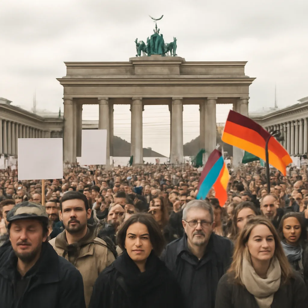 Demonstration in Berlin: Zehntausende stehen für Zusammenhalt ein