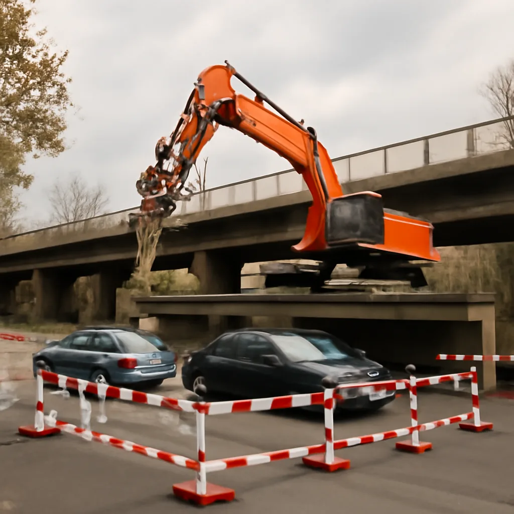 Abriss der Brücken am Breitenbachplatz erneut verschoben – Parkplätze gesperrt
