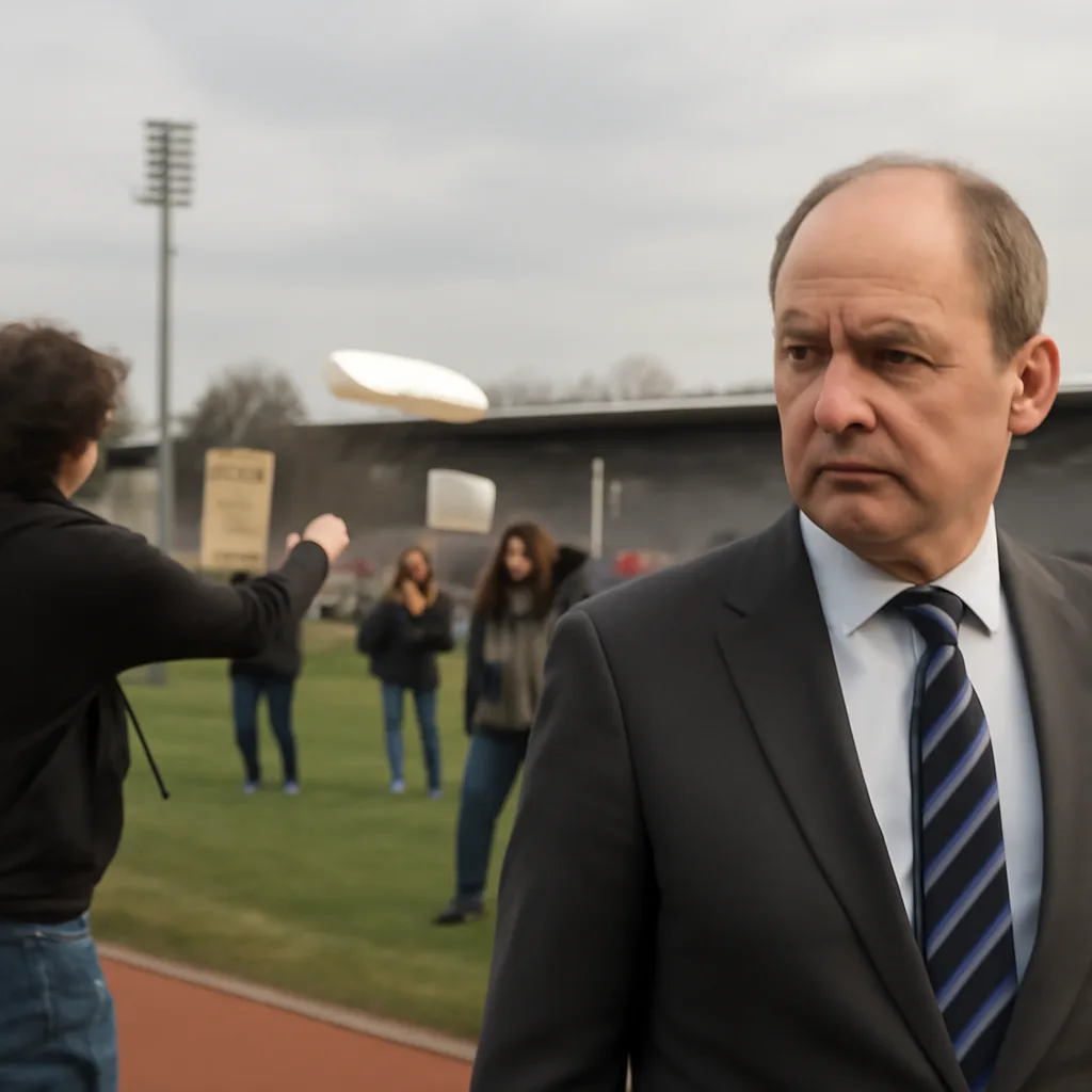 Mit Frisbees gegen Gaebler: Protestaktion im Jahn-Sportpark