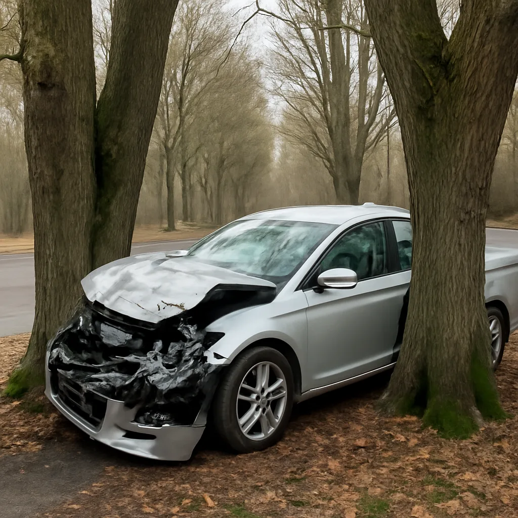 Schwerer Unfall in Spandau: Auto verunfallt zwischen Bäumen