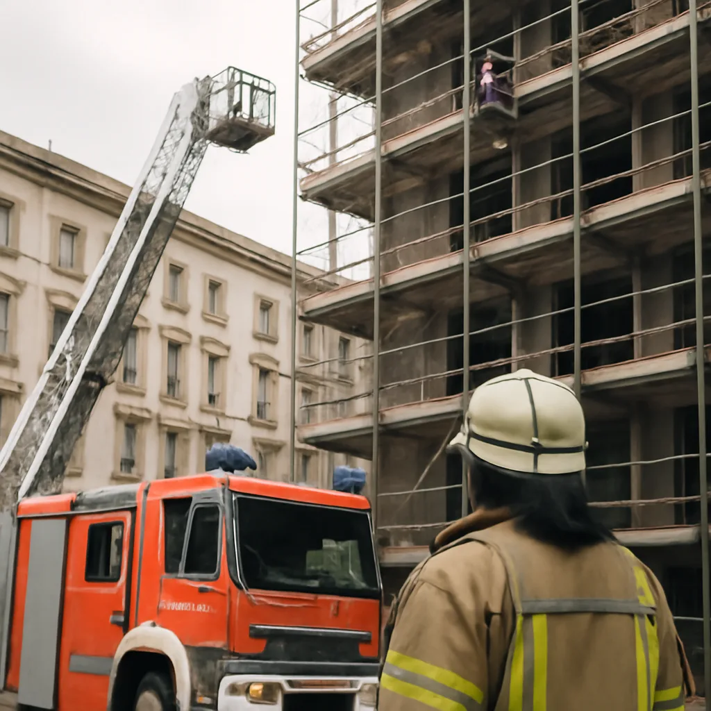 Ungewöhnlicher Feuerwehr-Einsatz in Berlin-Mitte: Person auf Baugerüst gesichtet
