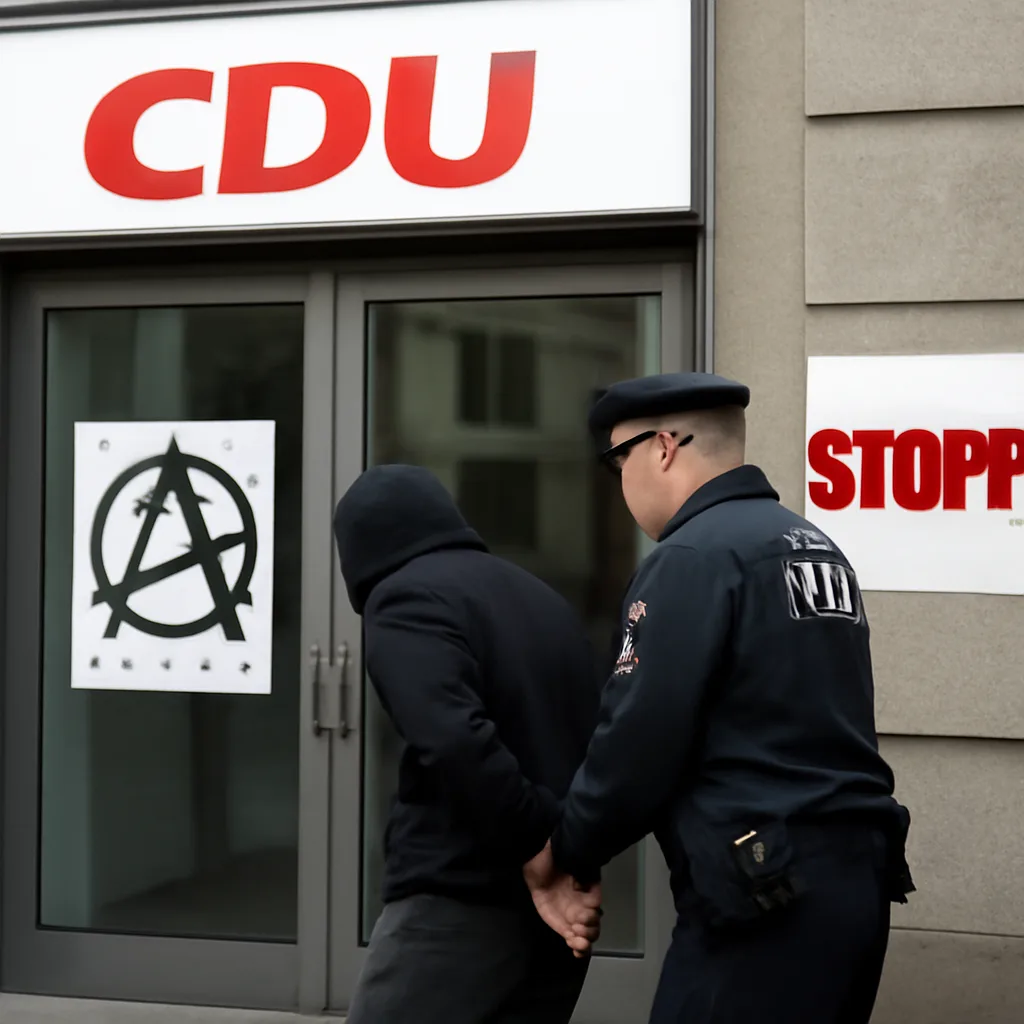 Plakate an CDU-Büros in Berlin: Festnahme bei Vandalismus